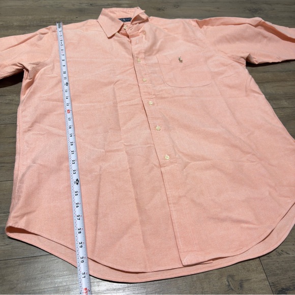 Ralph Lauren CLASSIC FIT Button Down Shirt, Salmon Orange Size Large - Picture 7 of 11